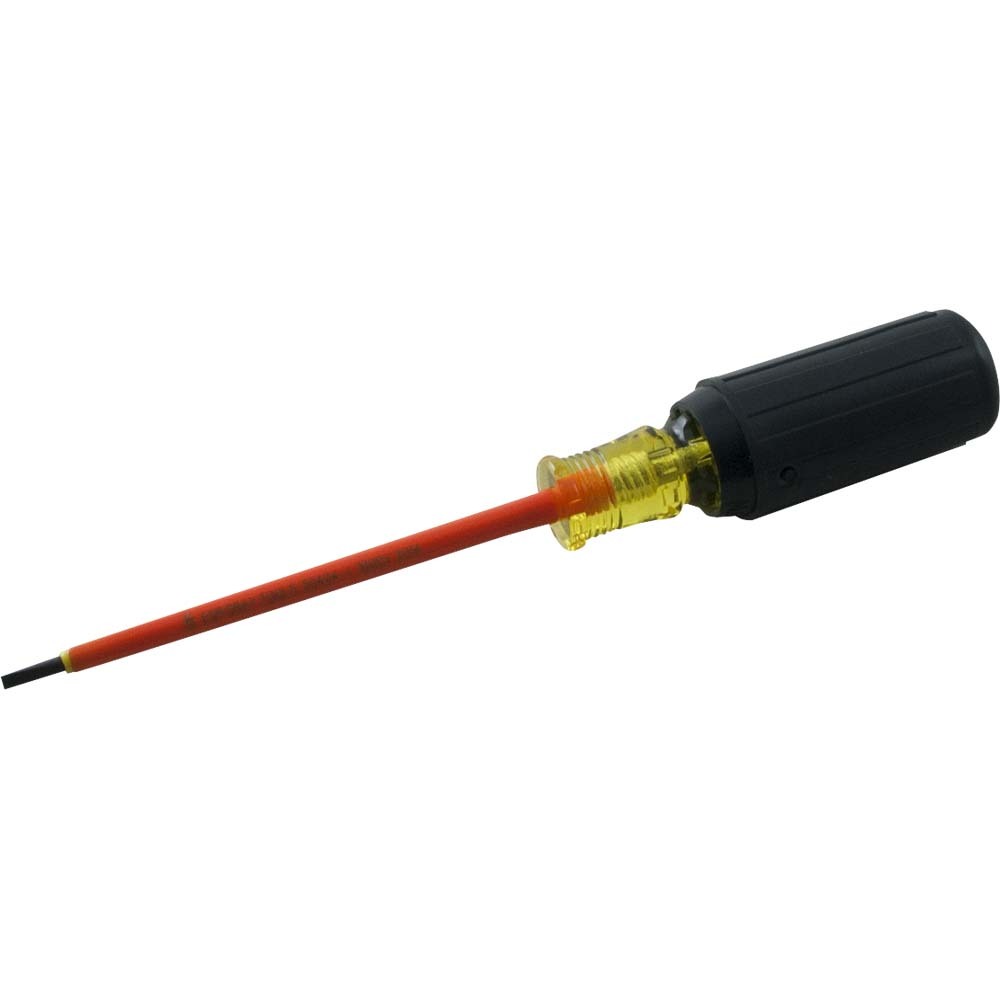 Electrician's Slotted Screwdriver, 4-1/4" Blade Length, .016 X 1/8" Tip, 1000V Insulated