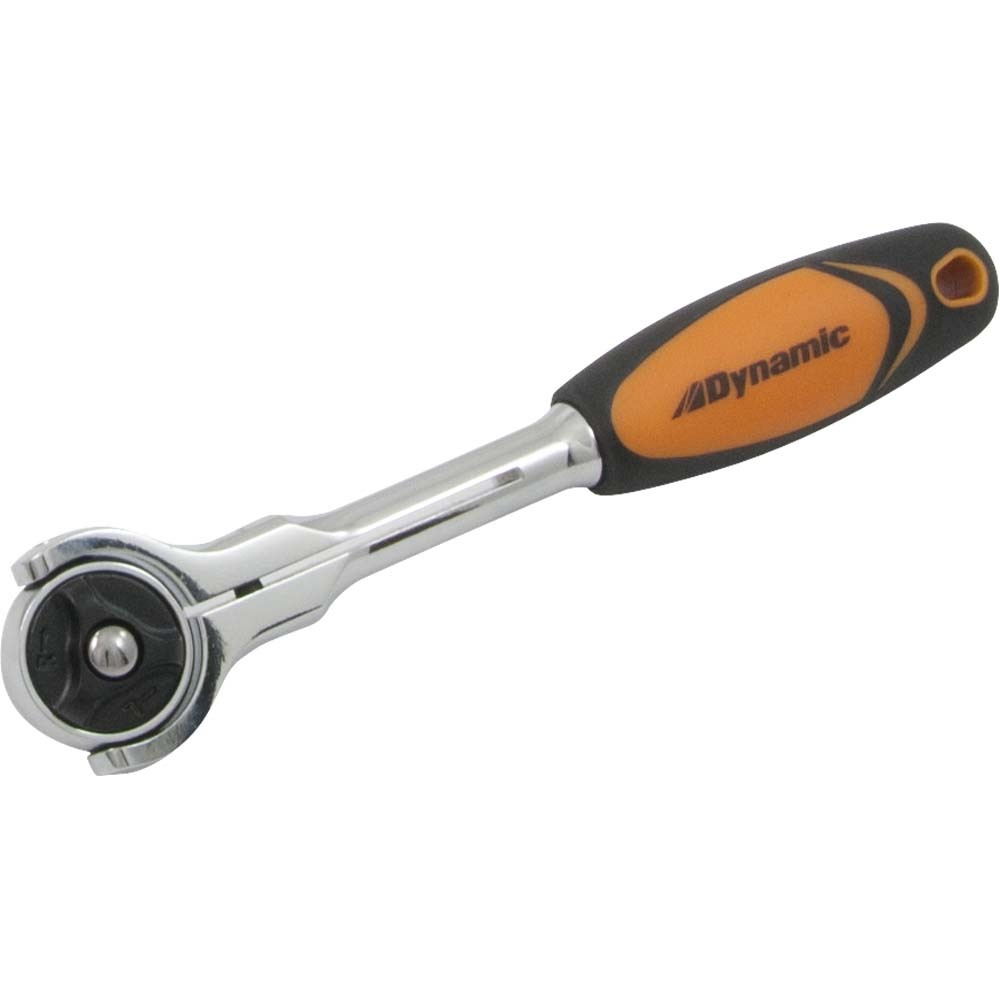 1/4" Drive Swivel Head 72 Tooth Ratchet, Chrome Finish Comfort Handle, 6" Long