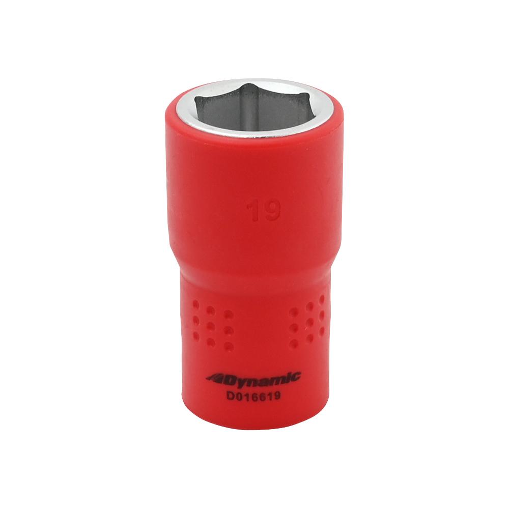 Insulated 1/2'' Drive 19mm, 6 Point Standard Length Socket, 1000V Insulated