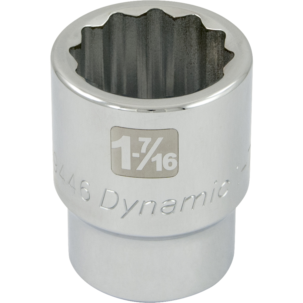 1-7/16" X 1" Drive, 12 Point Standard Length, Chrome Socket
