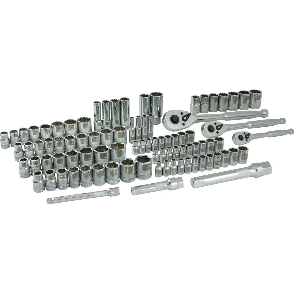89 Piece 1/4", 3/8" & 1/2" Drive Socket & Attachment Set