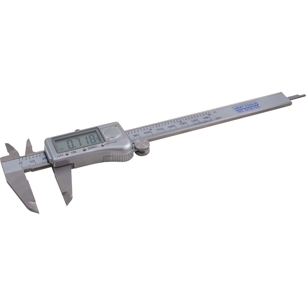 Digital Calipers, (6" / 150mm), Metal Cast Housing
