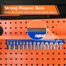 Gray Tools D029100 - 3 Piece SAE Magnetic Socket Organizer Set