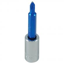 Gray Tools VP1L - 1/4" Drive Phillips® Bit Socket, No 1L, Chrome Finish Socket