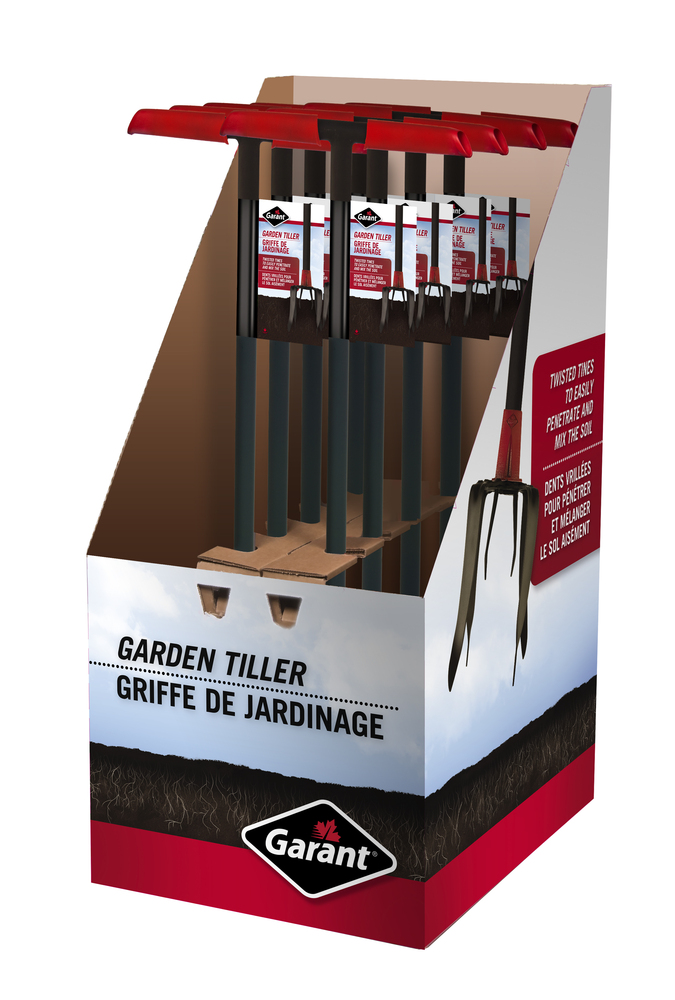 Garden tiller displayer of 8 tools, Garant
