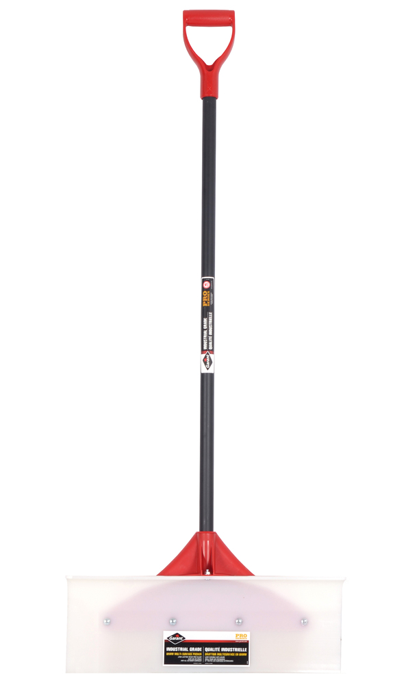 Snow pusher, 24" UHMW, black fiberglass hdle, kd, dh, Garant (bilingual)