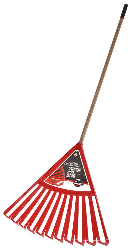 Clog Free leaf rake, 24" py head, wood hdle