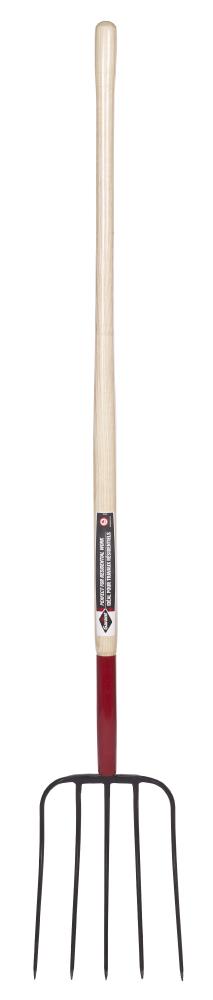 Manure fork, 5 tines/13", wood handle, lh