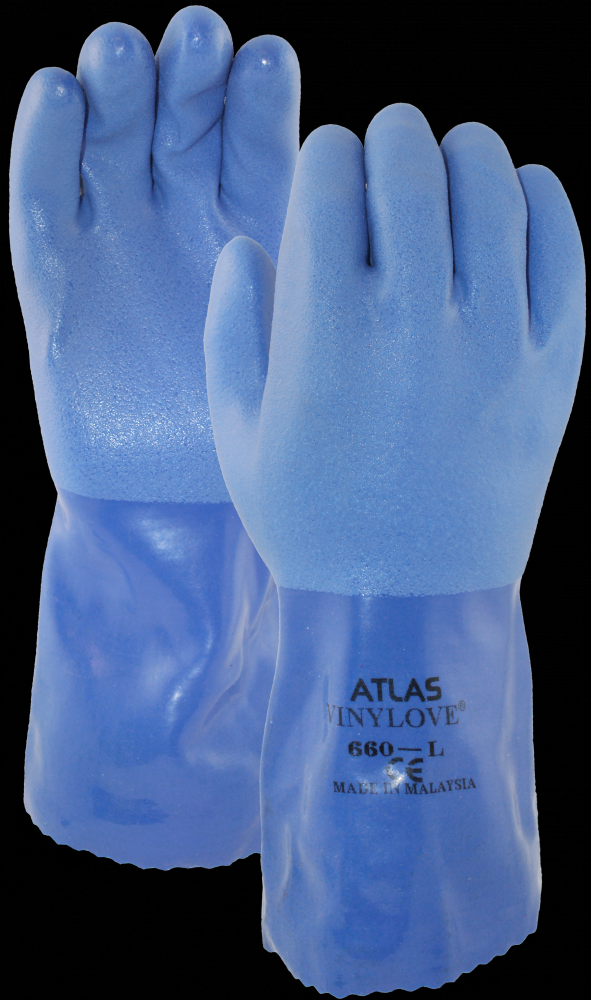 BLUE BOY TRIPLE DIPPED PVC 12 INCH GAUNTLET - M