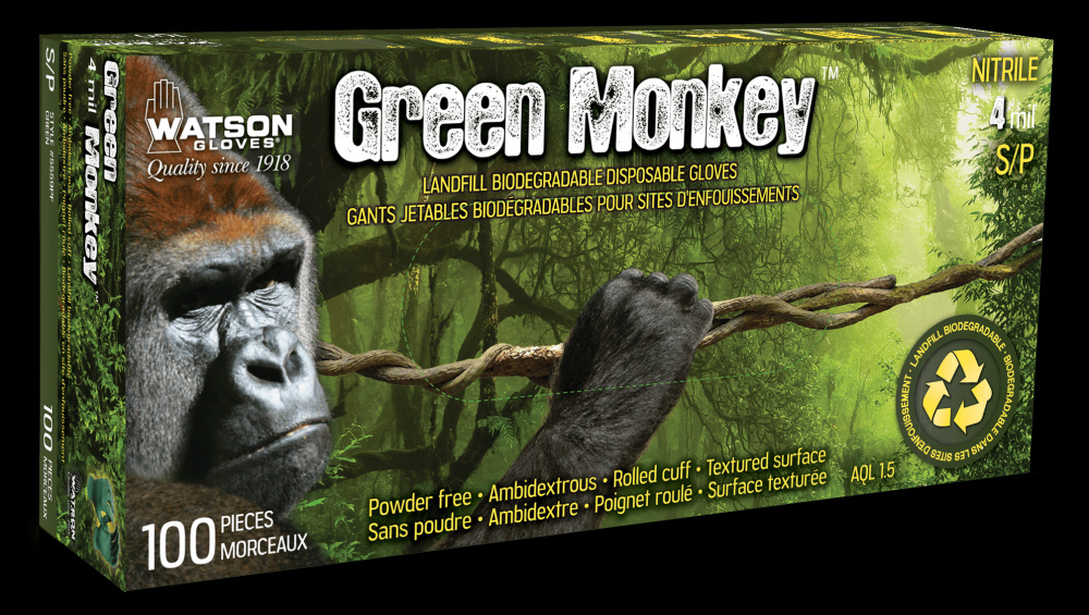 GREEN MONKEY RECLAIM 4 MIL NITRILE DISPOSABLE - S