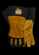 Watson Gloves 533-S - BLACK VELVET SPLIT ELK BACK ELK FULL REVERSE PALM WELDING - S