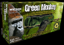 Watson Gloves 5558PF-X - GREEN MONKEY RECLAIM 8 MIL NITRILE DIAMOND GRIP DISPOSABLE - X