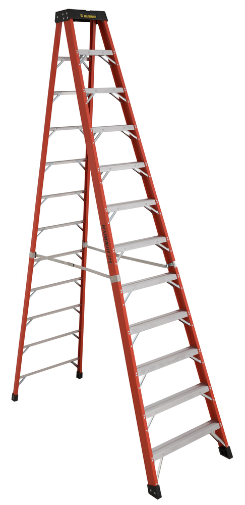 12' Fiberglass Step Ladder Type IAA 375 Load Capacity (lbs)