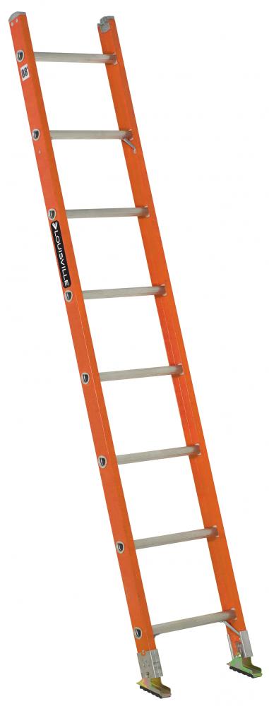 8' Fiberglass Straight Ladder, Type IA, 300 lb Load Capacity