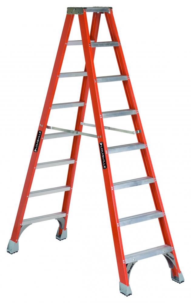 8' Fiberglass Twin Step Ladder, Type IA, 300 lb Load Capacity
