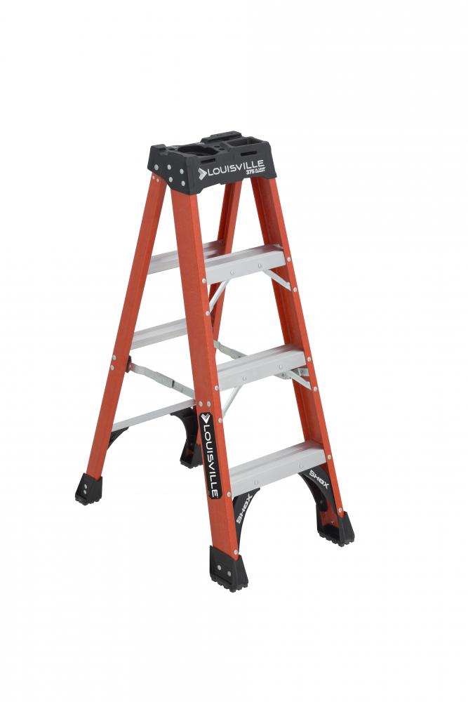 4' Fiberglass Step Ladder, Type IAA, 375 lb Load Capacity