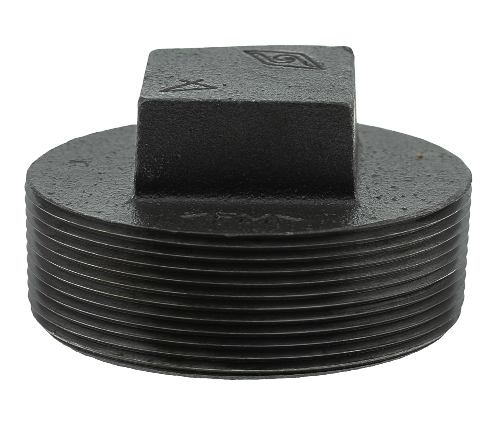 4" SQ. PLUG - BLACK