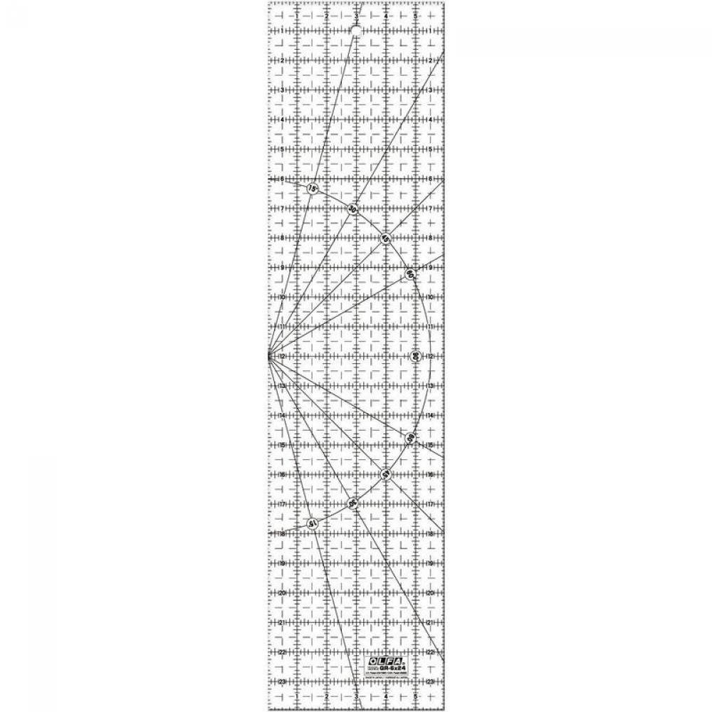 OLFA QR-6x24 6" x 24" Frosted Acrylic Ruler