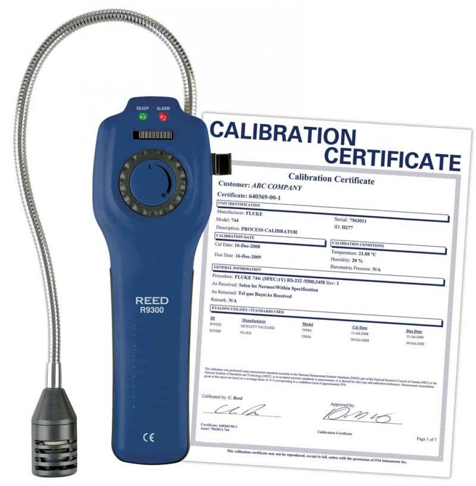 REED R9300-NIST Combustible Gas Leak Detector, includes NIST Traceable Certification