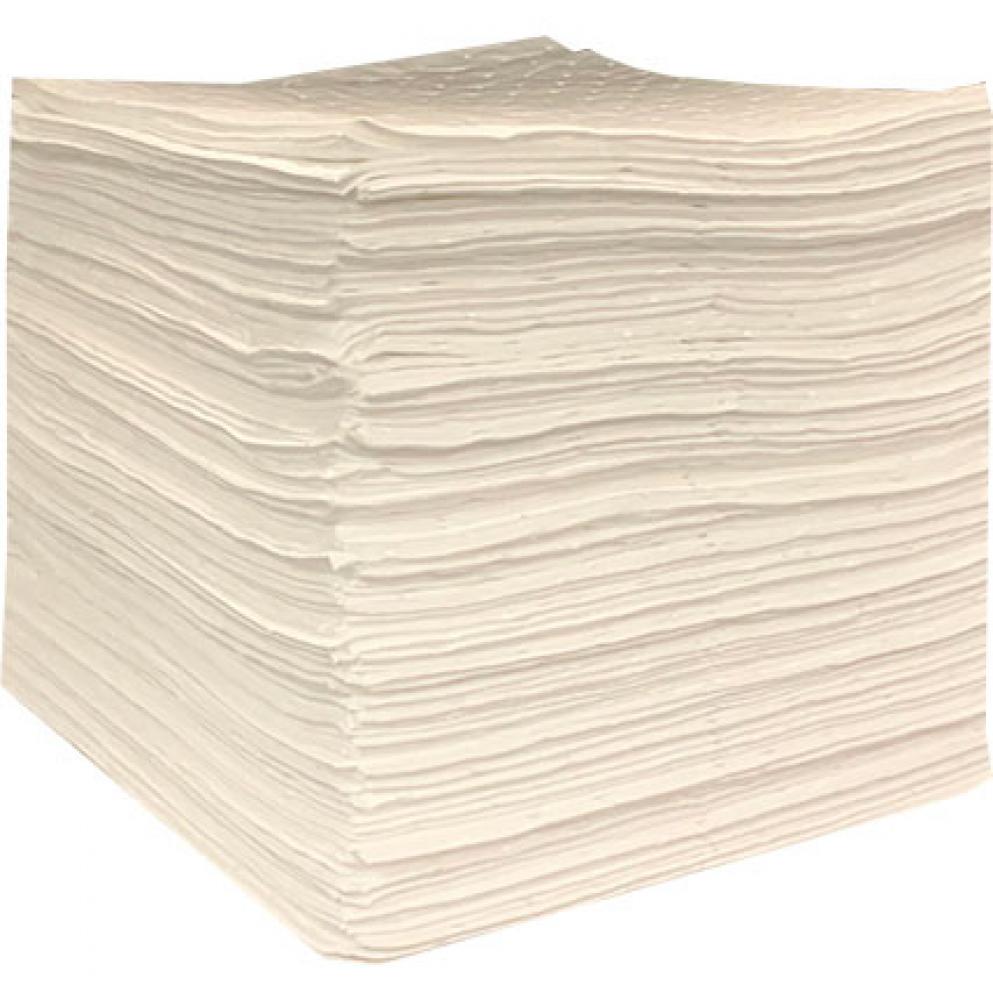 15"x18" Oil Only <br>Single-Ply Heavyweight Sorbent Pads (100 ct)