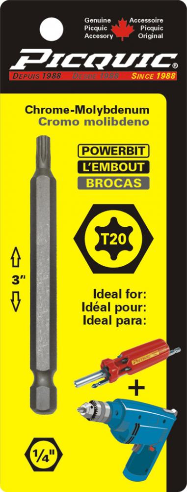 3 inch TorxÂ® # 20 Powerbit Carded