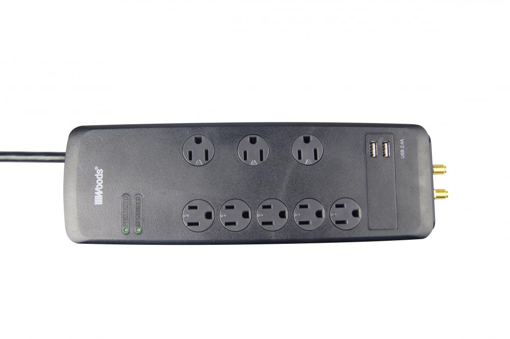 SURGE- PROTECTOR 8-OUT COAX USB 3540J 6'