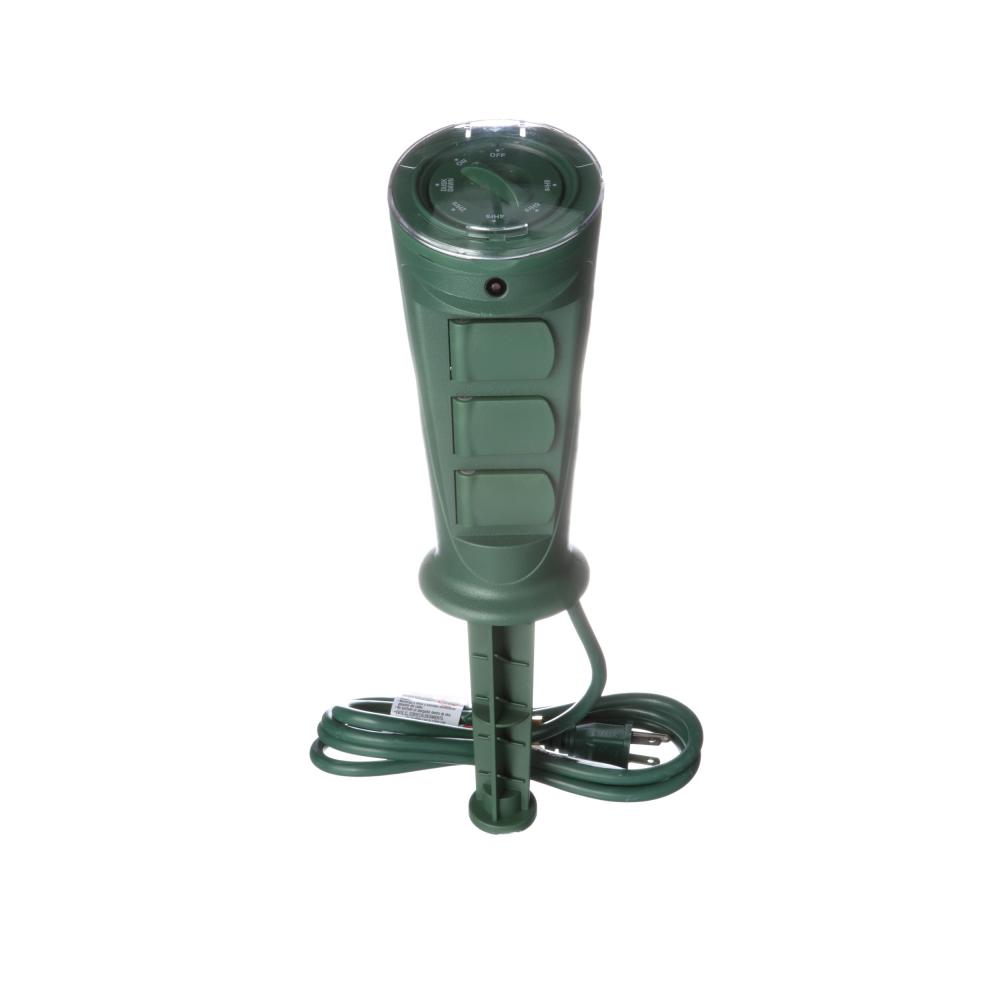 TIMER- OUTDOOR 3 OUTLET POWER STAKE WITH