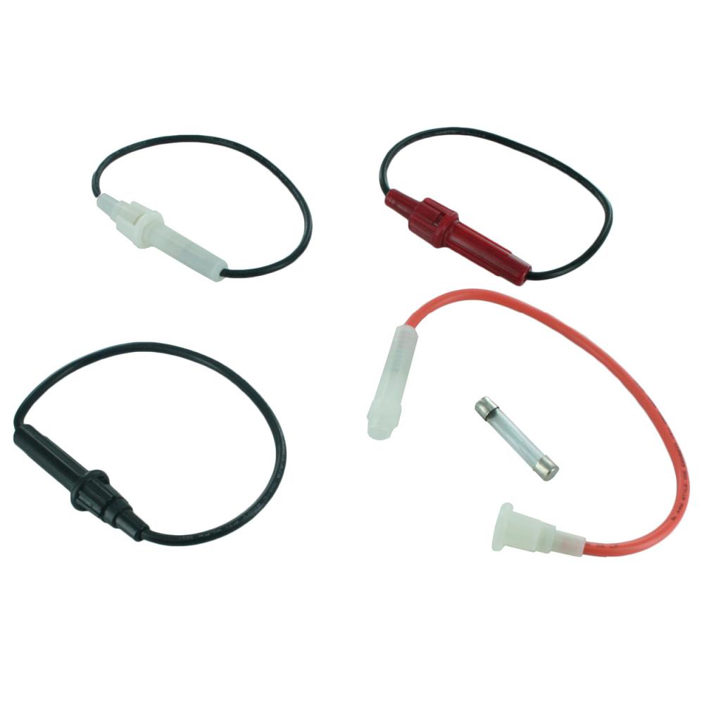 FUSE HOLDER INLINE GLASS 16GA B+W 25PK