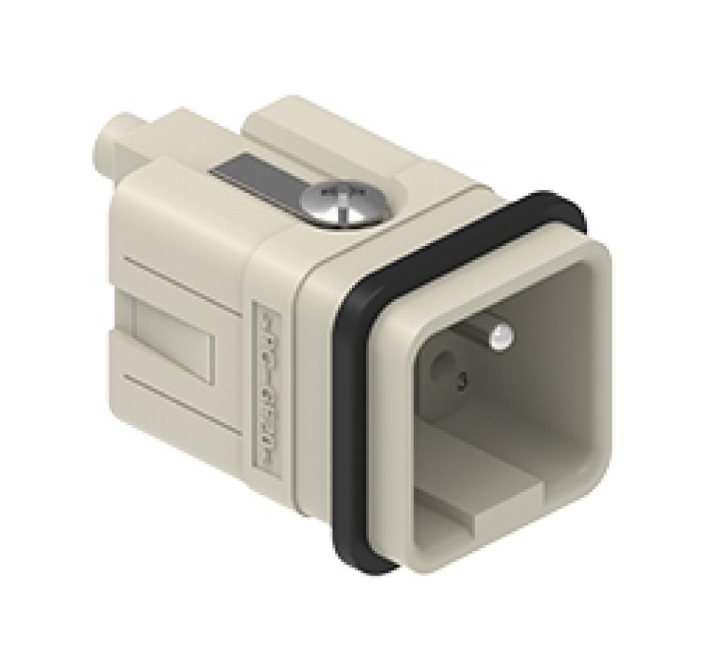 MALE INSERT- FOR CRIMP TERMINALS   5P+Ground  16A  600V MAX