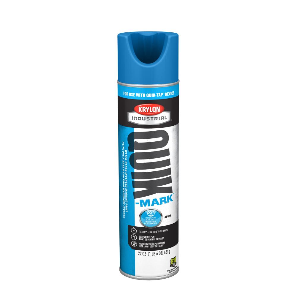 Krylon® Industrial Quik-Tap TallBoy Water-Based Marking Paint, APWA Blue, 22 oz.