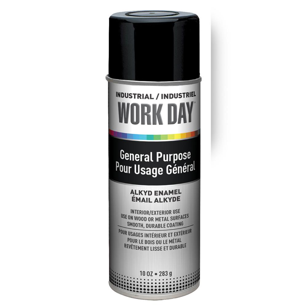 Krylon Industrial Work Day, Gloss, Black, 10 oz.