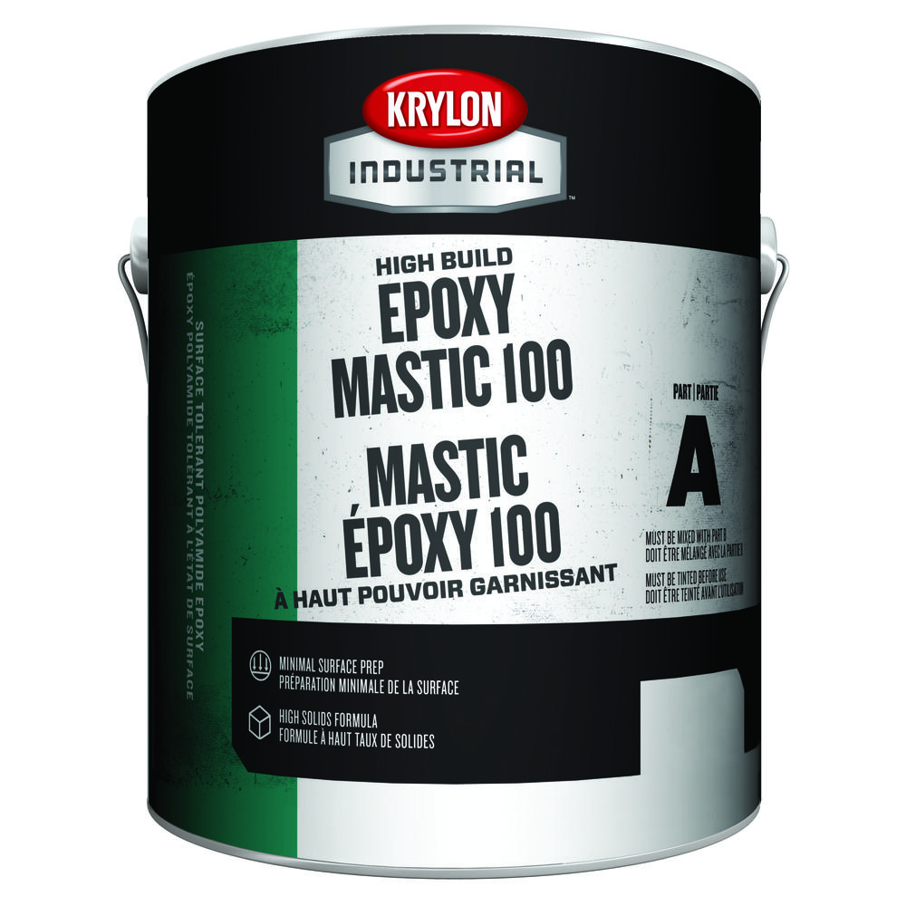 Krylon Industrial High Build Epoxy Mastic 100, Semi Gloss, White Base, 1 Gallon
