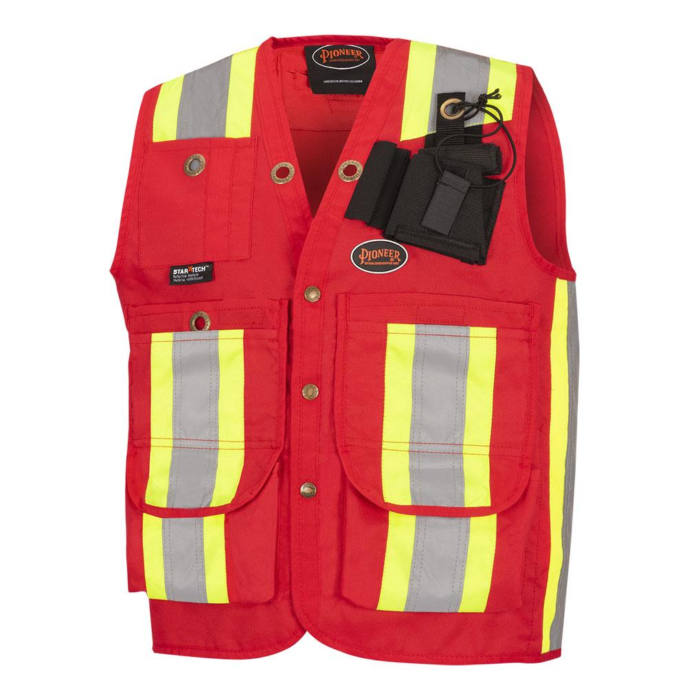 Surveyor's Safety Vests - 600 Denier Polyurethane Coated Oxford Polyester
