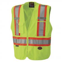 Pioneer V1021260U-3XL - Tear-Away Mesh Back Zip Front Safety Vests - Tricot Polyester