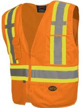 Pioneer V1021150U-M - Tear-Away Mesh Back Zip Front Safety Vests - Tricot Polyester