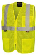Pioneer V2510960U-M - Self-Extinguishing Hi-Vis Mesh Safety Vests