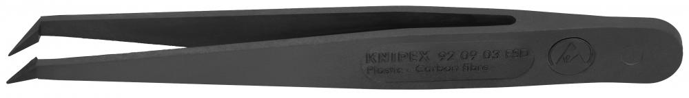 4 1/2" Plastic Gripping Tweezers-Pointed Tips--90° Angled-ESD