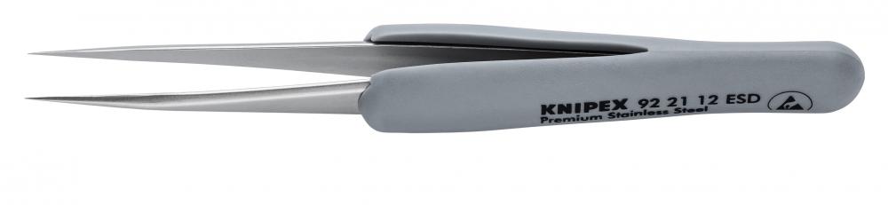 3 1/2" Premium Stainless Steel Precision Tweezers-Needle-Point Tips-ESD Rubber Handles